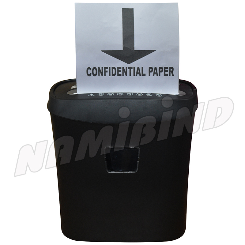 Namibind NB-5X Cross-Cut Paper Shredder, 8-Sheet Capacity, 4x33mm Shred Size, 15L Bin, 225mm Throat, Shreds Paper, CD, Credit Cards, Thermal Shutdown