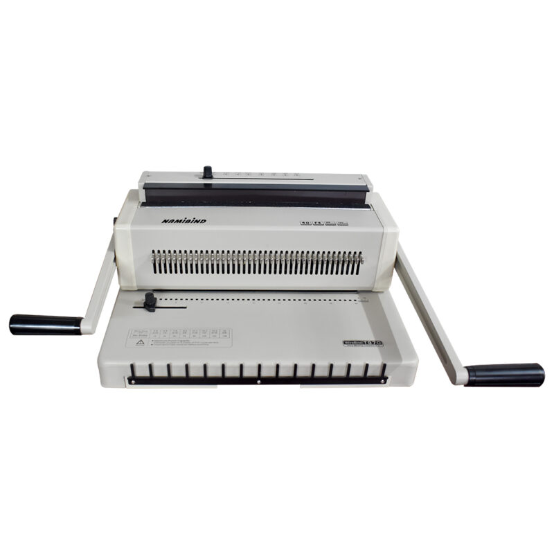 Namibind T970 Manual Wiro Binding Machine, 12-Sheet Punch Capacity, 120-Page Binding Thickness, 14.3 mm Wire, 3:1 Pull Push Pins