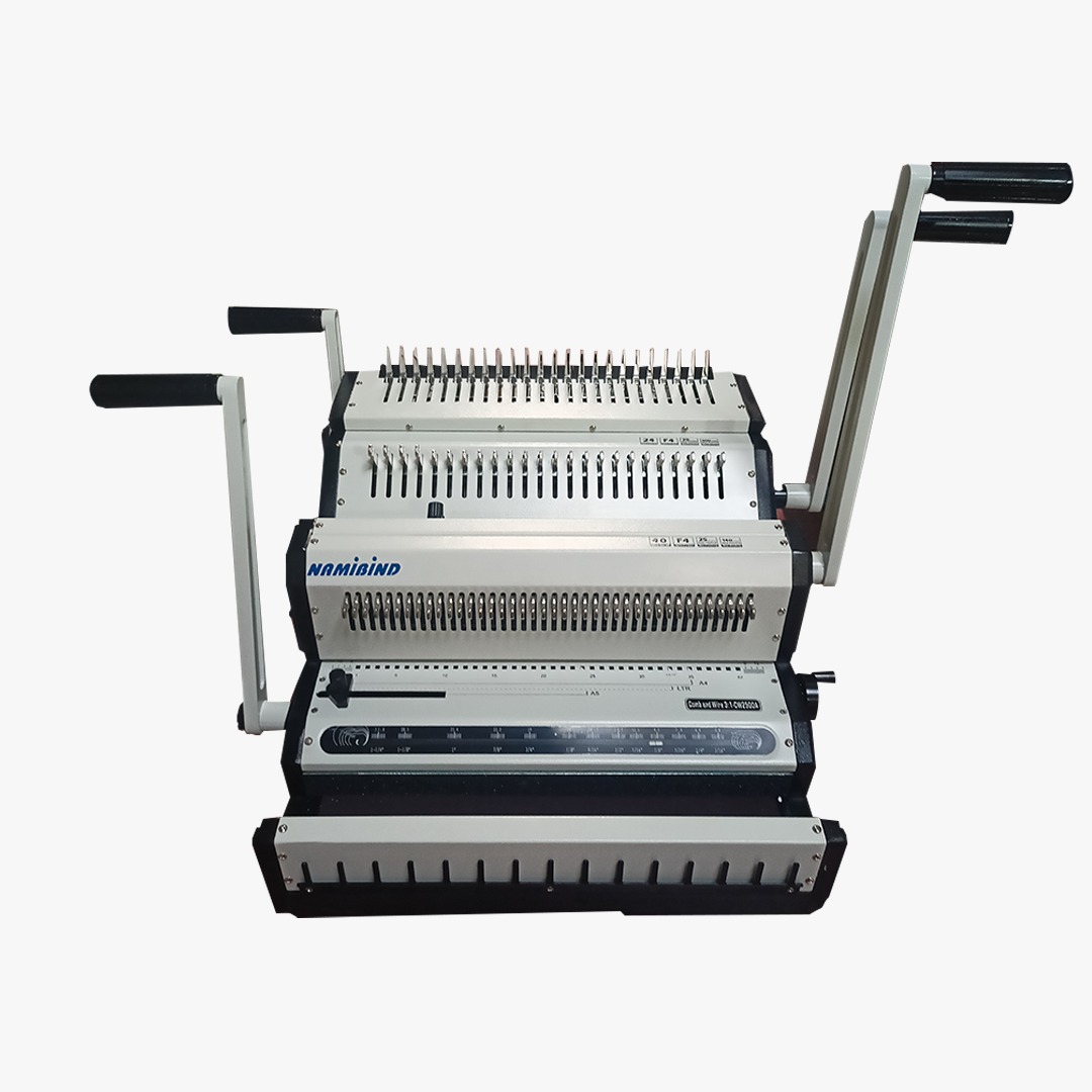 Namibind CW-2500A Comb & Wiro Binding Machine, 20-Sheet Punch Capacity, 500-Page Comb Binding, 140-Page Wiro Binding, 240/24 Holes - Image 2