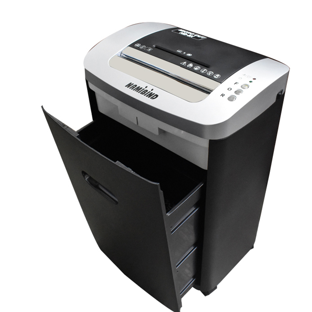 Namibind NB 8X Micro-Cut Shredder | 8-Sheet Capacity | Shreds Paper, CDs & Credit Cards | 18L Waste Bin | 2x15mm Shred Size | Auto On/Off | Thermal Shutdown Safety