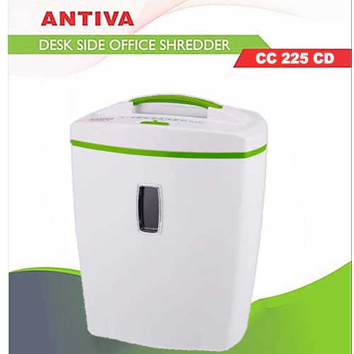 Antiva CC 225 CD Cross-Cut Shredder | 8-9 Sheet Capacity | Shreds Paper, CDs & Credit Cards | 4x18mm Shred Size | 21L Waste Bin | 225mm Feed Width