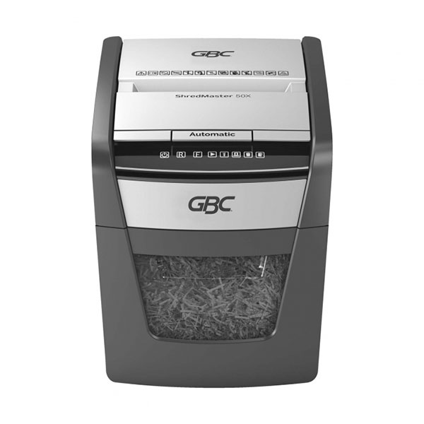 GBC ShredMaster 50X Autofeed Cross-Cut Paper Shredder 50 Sheet Automatic Feed, P-4 Security, 20L Bin | Ideal for Home & Small Offices