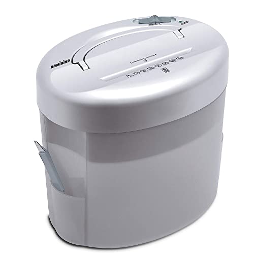 Namibind ES-4 Executive Cross-Cut Paper Shredder | 4 Folded Sheet Per Pass | 1.3L Bin | 4.5-Inch Throat Width | 40-Sheet Basket | Compact Design | Silver-Gray