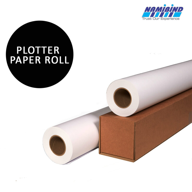 Namibind 24-Inch Plotter Paper Roll 80 GSM | 2" Core Wide Format Inkjet Paper for CAD, Maps, Posters & Office Printing