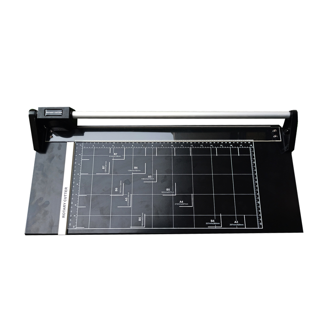 14 Inch Rotary Paper Trimmer Heavy Duty Metal Base | 800 Mic Cutting Capacity | Manual Paper Cutter with Measurement Scale & Extra Blade - Image 2