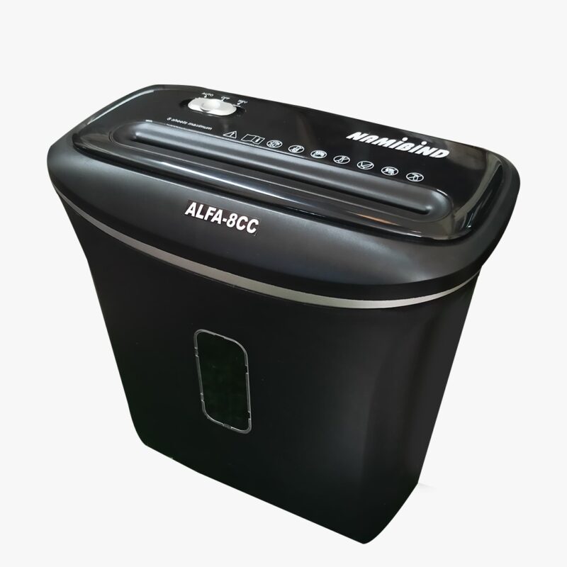 Namibind 8 Sheet Personal Use Cross Cut Paper Shredder with Auto & Reverse Feature 220 mm Feeding Size
