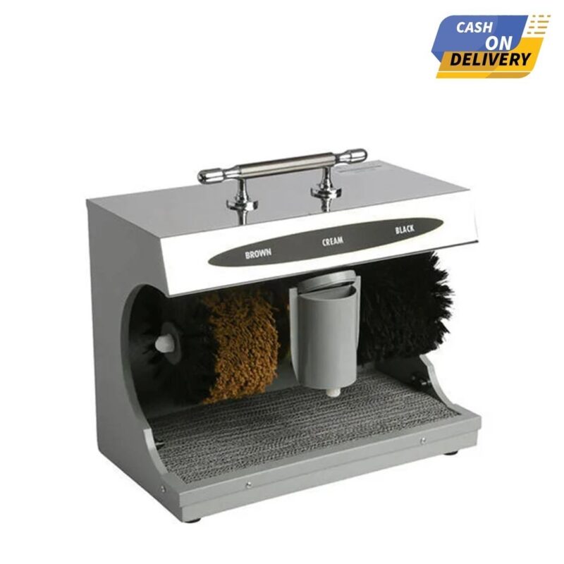 Namibind Golden/Silver Automatic Shoe Shiner with Black & Brown Brushes and 200 ml Polish Cream for Office, Bank, and Hotel Use