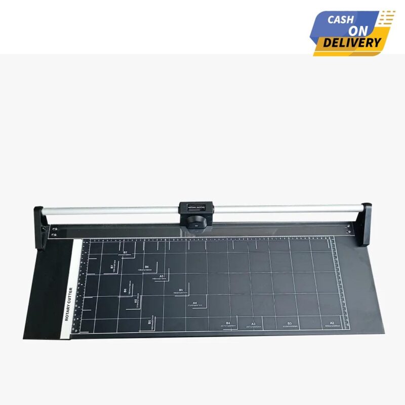 18 Inch Rotary Paper Trimmer Heavy Duty Metal Base | 800 Mic Cutting Capacity | Manual Paper Cutter with Measurement Scale & Extra Blade